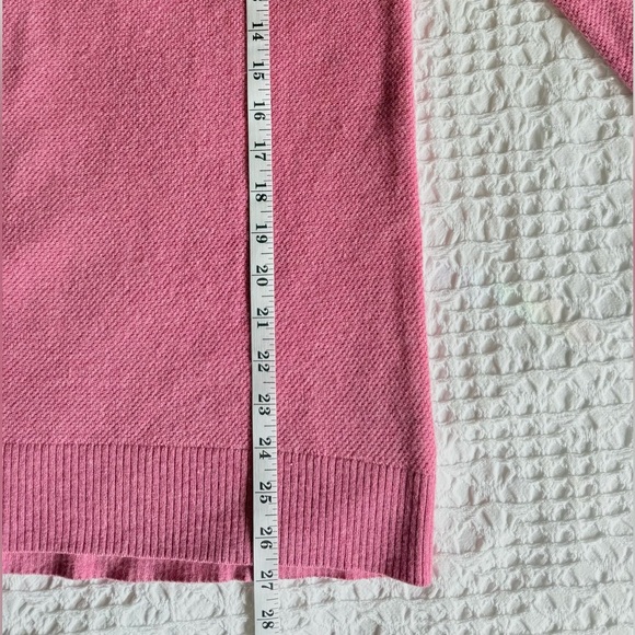 GAP V-Neck True Soft Sweater Pink Heather Merino Wool Blend Size M - Picture 11 of 12